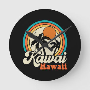 Horloge Ronde Surf Kawaii Hawaï