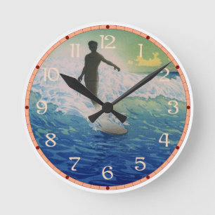 Horloge Ronde Surfer vintage
