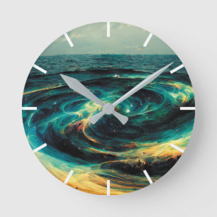 Horloge Ronde Surrealistic Art   A Galaxy Of Ocean