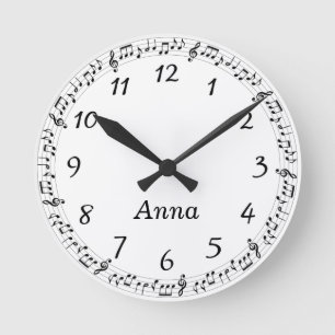 Horloge Ronde Sweet Musical With Your Name Round Clock