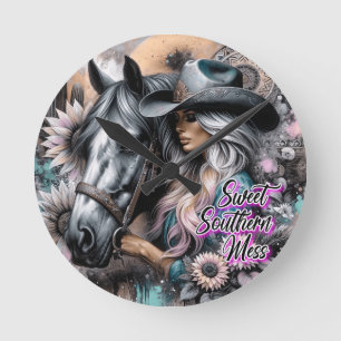 Horloge Ronde Sweet Southern Mess