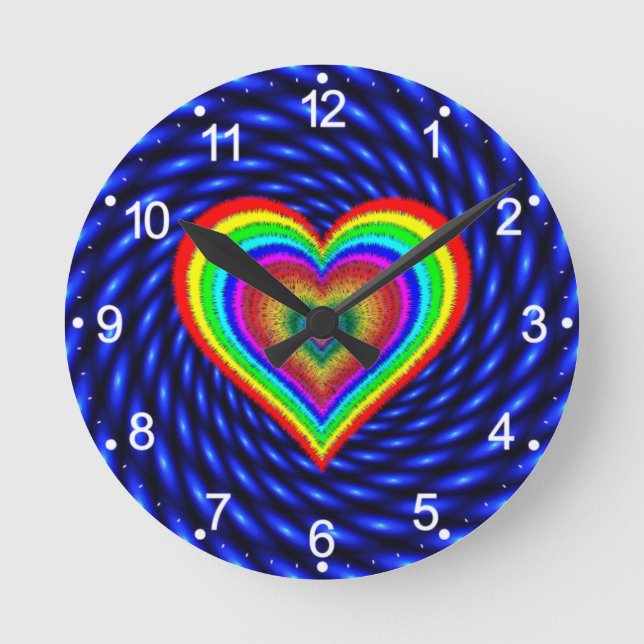 Horloge Ronde Symbole d'amour arc-en-ciel Saint-Valentin-25543 (Recto)