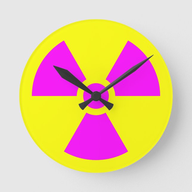 Horloge Ronde Symbole d'avertissement de rayonnement (Recto)