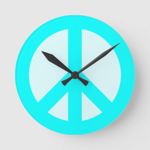 HORLOGE RONDE SYMBOLE DE LA PAIX CYCLALE CLAIR ÉCRAN