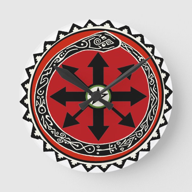 Horloge Ronde Symbole de la sorcellerie pour le chaos (Recto)