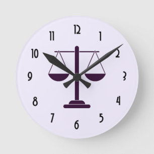 Horloge Ronde Symbole des services juridiques de la balance de l