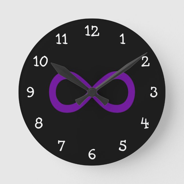Horloge Ronde Symbole d'infini violet (Recto)