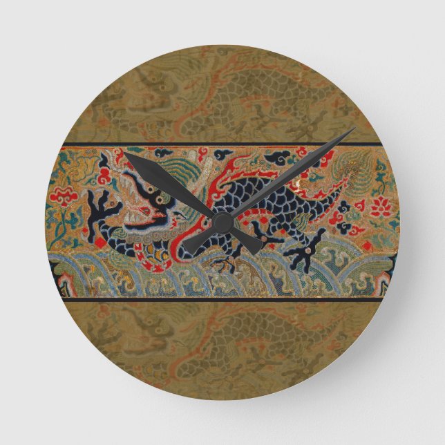 Horloge Ronde Symbole dragon chinois Antique asiatique (Recto)