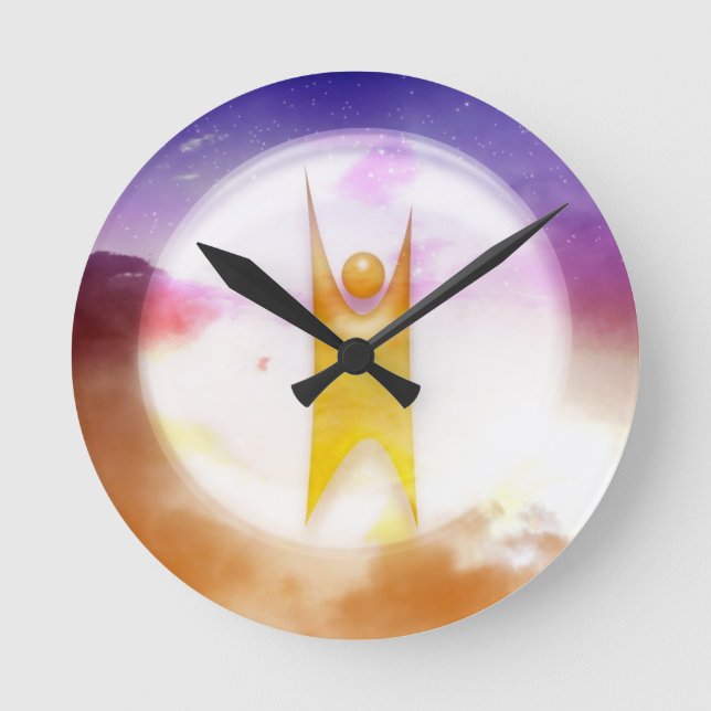 Horloge Ronde Symbole humanisme coloré (Recto)
