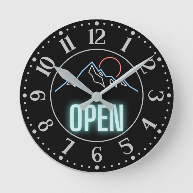 HORLOGE RONDE SYMBOLE OUVERT DE LA CHAINE DE MONTRES NEON (Recto)