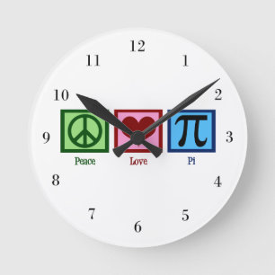 Horloge Ronde SYMBOLE SYMBOLE SYMBOLE SYMBOLE COEUR Pi
