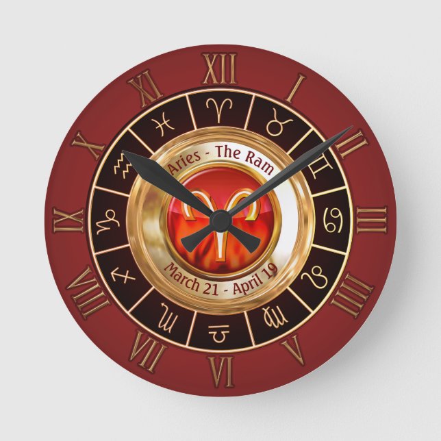 Horloge Ronde SYMBOLE Zodiaque Aries (Recto)