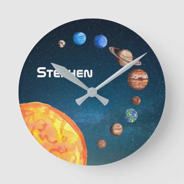 Horloge Ronde Système solaire Planets Space Earth Sun Jupiter (Recto)