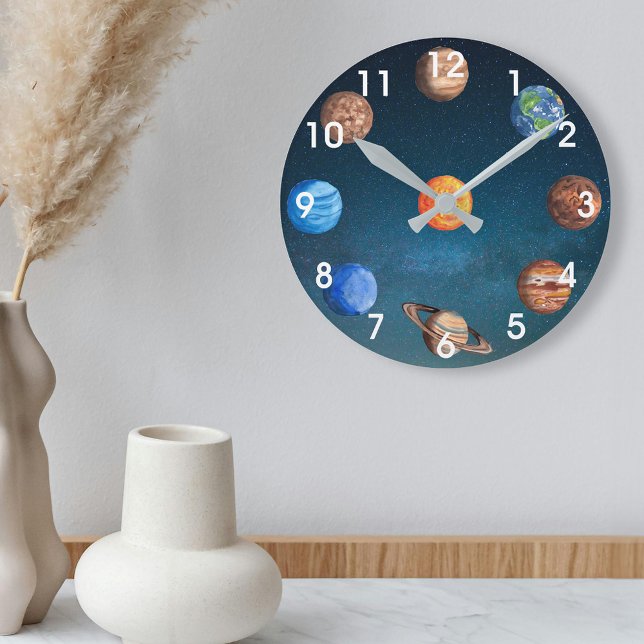 Horloge Ronde Système solaire Planets Space Earth Sun Jupiter (Créateur téléchargé)