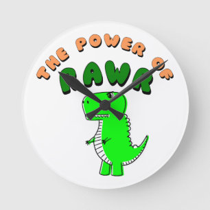 Horloge Ronde T-Rex La Puissance De La Révolution