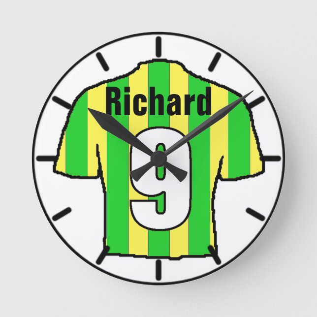 Horloge Ronde T-shirt fan de football. (Recto)
