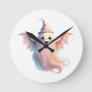 Horloge Ronde T-shirt Halloween éffrayant - Fantôme drôle