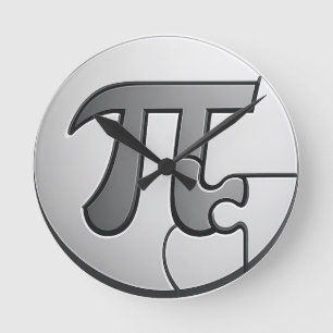 Horloge Ronde T-shirt symbole Pi - Design minimaliste pour le jo