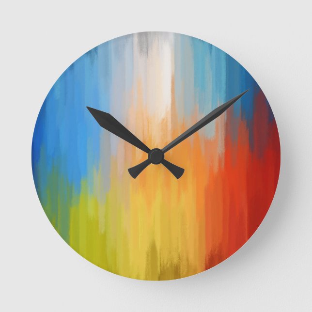 Horloge Ronde Tableau coloré Abstrait (Recto)