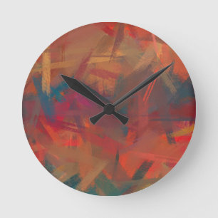 Horloge Ronde Tableau coloré Abstrait #2