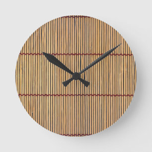 Horloge Ronde Tapis en bambou japonais