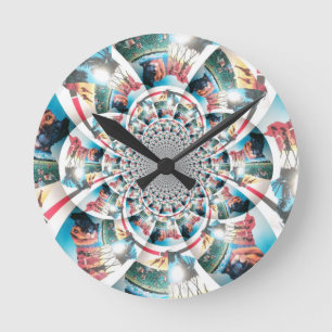 Horloge Ronde Tapisserie kényane Kaleidoscope