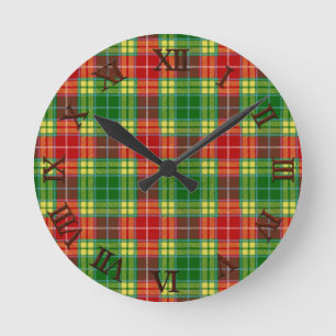 Horloge Ronde Tartan de Buchanan de clan