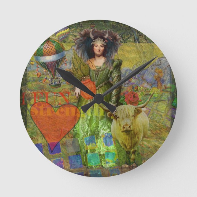 Horloge Ronde Taurus Imaginaire surréaliste Astrologie Steampunk (Recto)