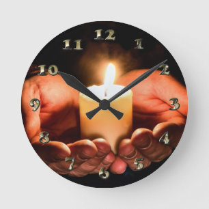 Horloge Ronde Tea Light Holiday