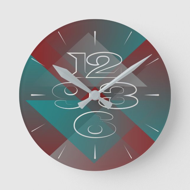 Horloge Ronde Teal burgundy shades (Recto)