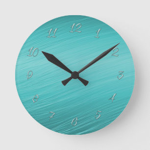 Horloge Ronde teal, élégant, styliste, moderne