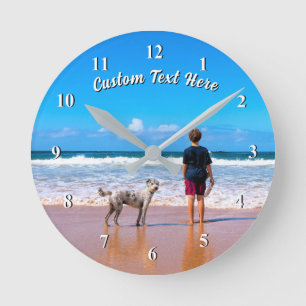 Horloge Ronde Téléchargez votre photo d'animal de compagnie Horl