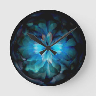 Horloge Ronde Tempête (bleu)