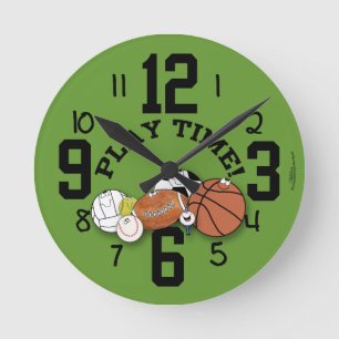 Horloge Ronde Temps de Caractère-Jeu de boule de sports
