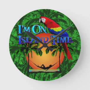 Horloge Ronde Temps d'île dans l'hamac