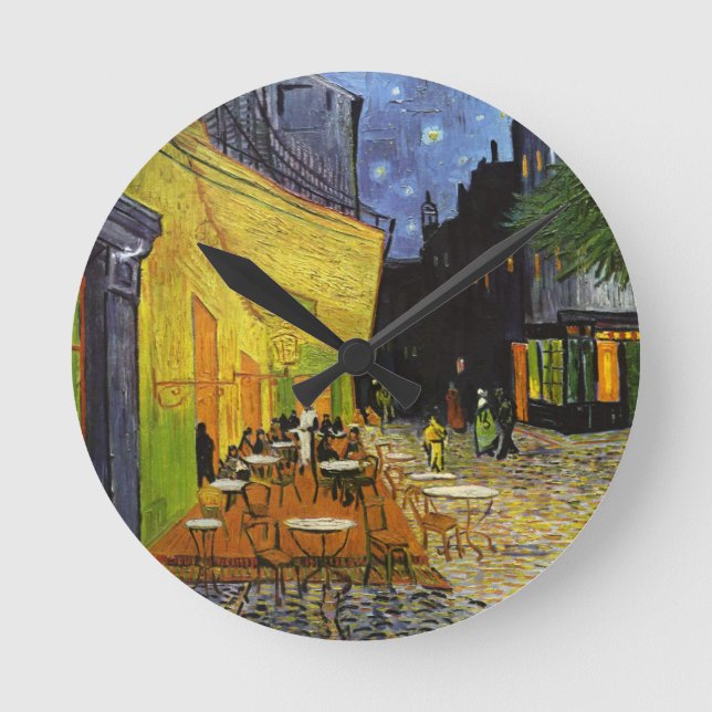 Horloge Ronde Terrasse de café la nuit Van Gogh (Recto)