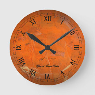 Horloge Ronde Terre cuite vitrée Wallclock
