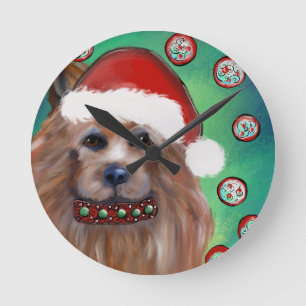 HORLOGE RONDE TERRIER AUSTRALIEN