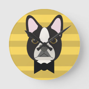 Horloge Ronde Terrier de Boston