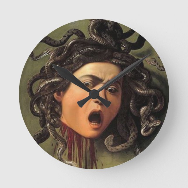 Horloge Ronde Tête De La Méduse Par Caravaggio (Recto)