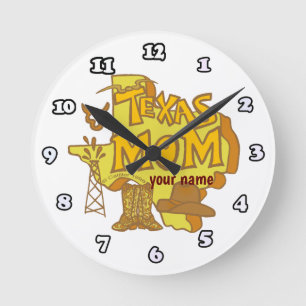 Horloge Ronde Texas Mom