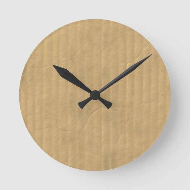Horloge Ronde Texture carton ondulé (Recto)