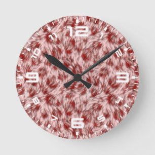 Horloge Ronde Texture de fourrure Brown Abstraite-24602