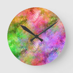 Horloge Ronde Texture de verre opale colorée