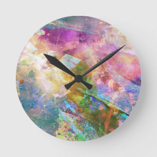 Horloge Ronde Texture grunge abstraite avec la peinture 3