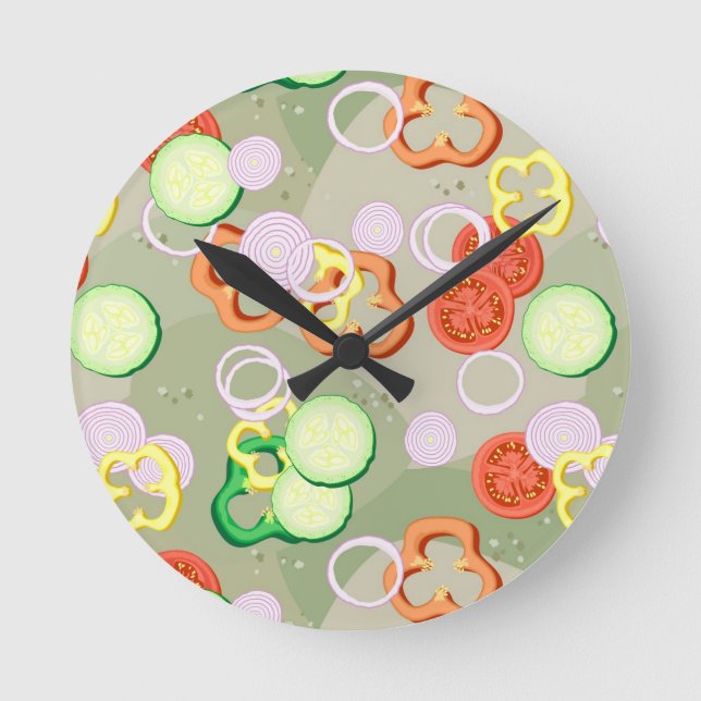 Horloge Ronde Texture With Slices Of Vegetables (Recto)