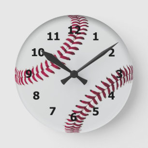 Horloge Ronde The Baseball Clock with Numbers