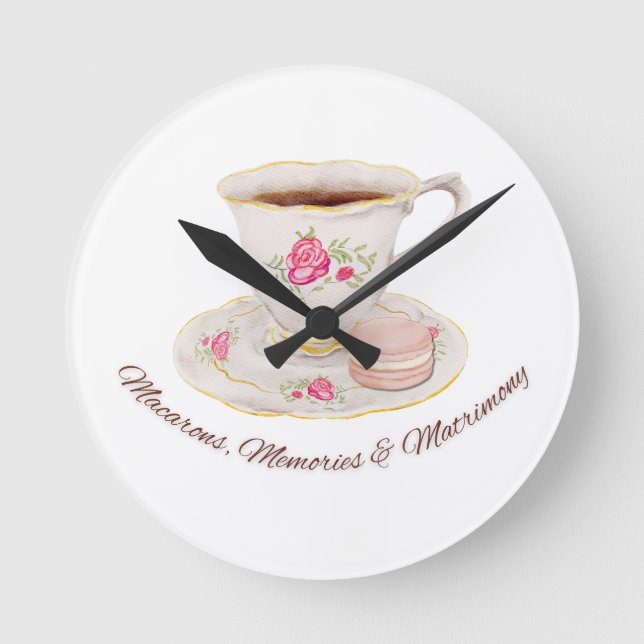 Horloge Ronde Thé Party Élégant Baby Shower Enterrement de Vie d (Recto)
