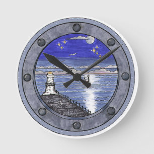 Horloge Ronde 'The Porthole' Wall Clock