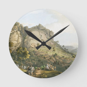 Horloge Ronde The Town of Abha in Abyssinia, engraved by J. Bluc